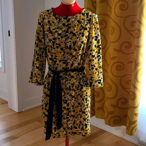 H&M yellow and black print dress